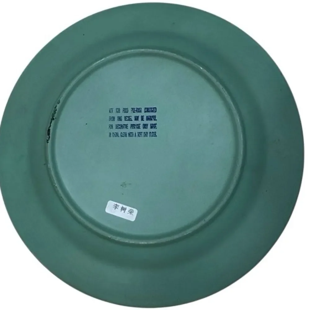 Decorative Ceramic Plate Home OS Multicolor Floral Round -Hanger Attached